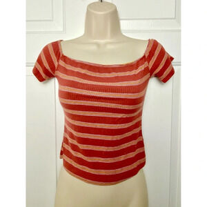 Stripped Orange Crop Top